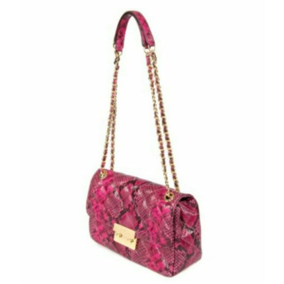 MICAHEL Michael Kors RETAIL Fucshia Snakeskin Crossbody - Picture 4 of 16